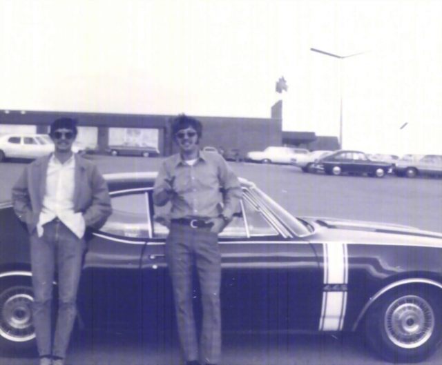 Joe Wilner and Bill Higgins with his 68 Olds 442.